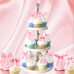 qhqqwzxqc coquette bow cupcake toppers pink 6 - versatile decoration for birthdays