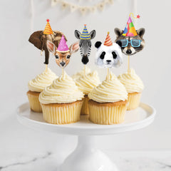 qhqqwzxqc Safari Animals giraffe cupcake topper elevates party cupcakes with playful height.