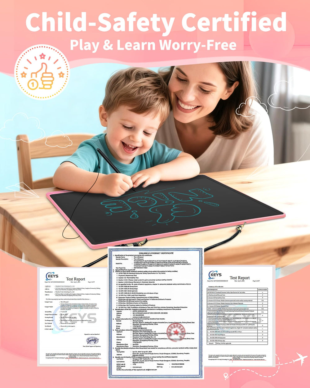 QIAOBUQI 20inch LCD writing tablet side view highlights large writing surface