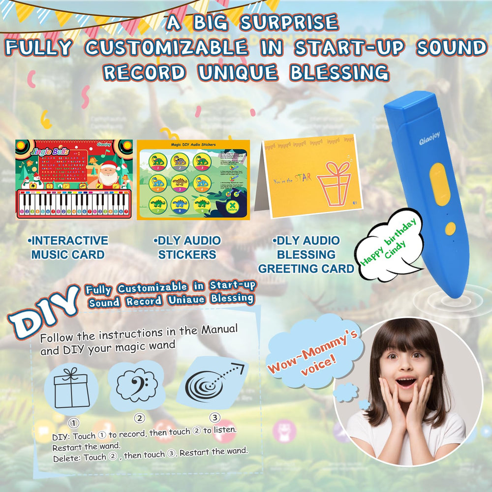 Qiaojoy dinosaur poster on a wall measures 30 by 24 inches