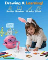 QIBOX robot with 100 cards deck teaches shapes and scenes.