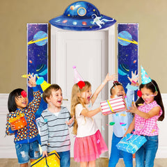 QICI outer space banner solar system motif enhances learning-inspired decor.