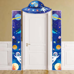 QICI outer space banner top featuring an astronaut for a bold classroom backdrop.