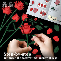 QIFUN rose bloom collection with four fully bloomed roses for striking displays
