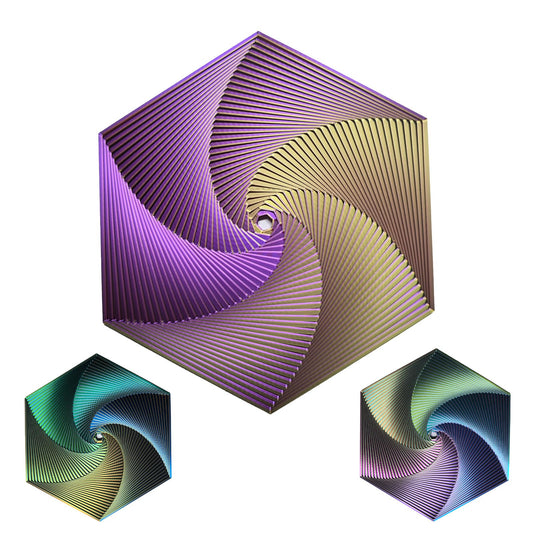 QIGGJJ Fractal Fidget Hexagon top view for fingertip focus and gentle stress relief.