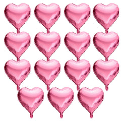 QIHOMPIB pink heart foil balloon for romantic Valentine decor.