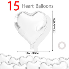 QIHOMPIB foil heart balloons with metallic sheen add durable shine to weddings.