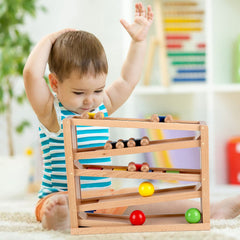 Qilay rainbow ramp cars glide down colorful ramps for lively play.