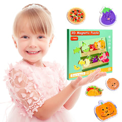 QimuMku magnetic puzzle fruits theme encourages color recognition and matching play.