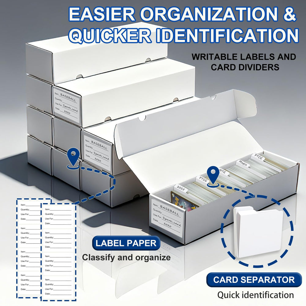 QINGUANG stackable card storage on a shelf for organized collections