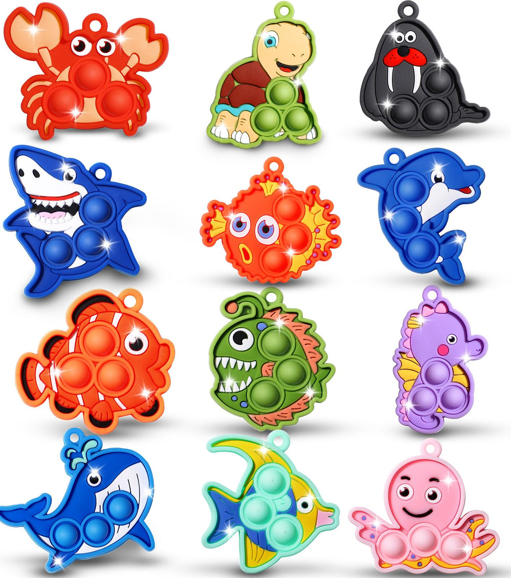 Qinline sea animal pop fidget toy close-up bubbles promote sensory play and focus