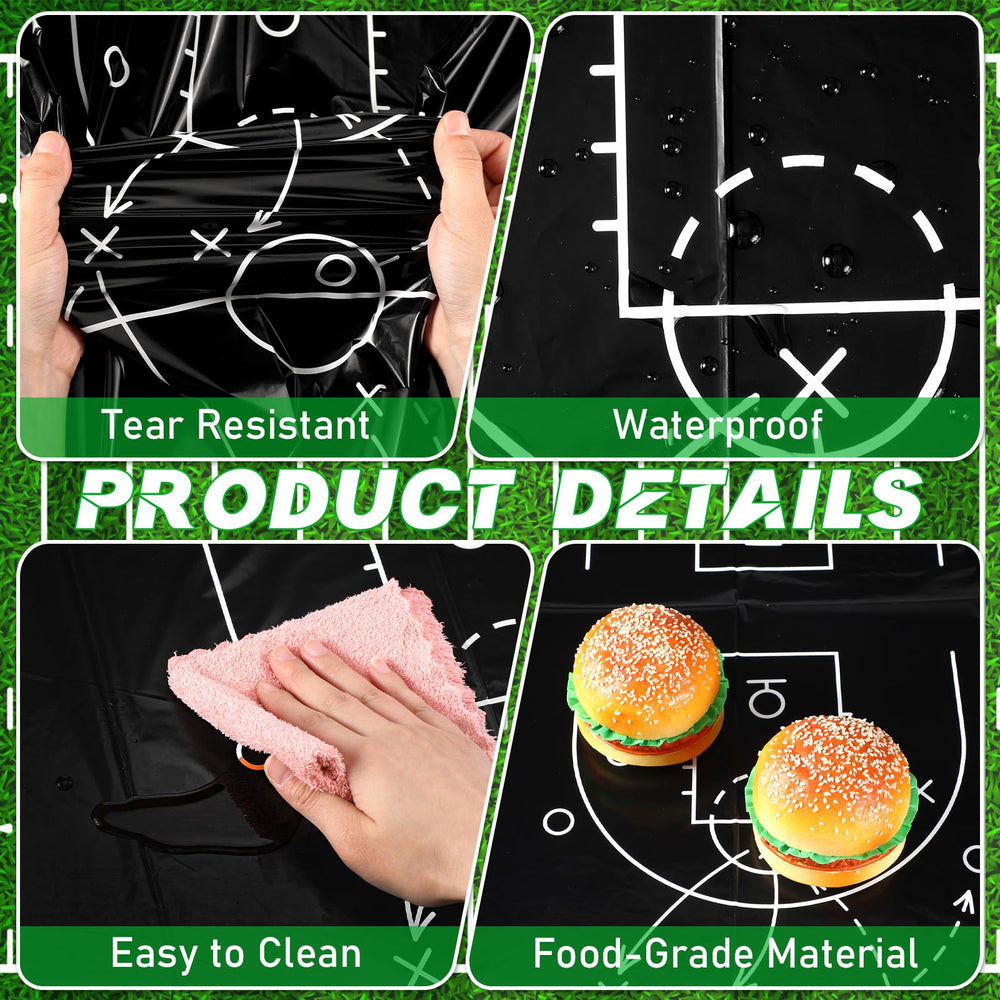Qinyoung basketball tablecloth easy-clean surface wipes down quickly after parties.