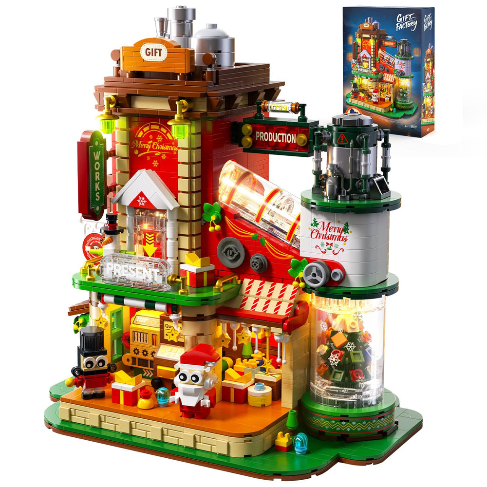 QiqoPoyee Christmas factory building set with 2775 pieces for immersive construction fun
