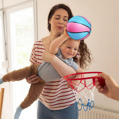 Qirptey 7inch-kids-basketball grip-friendly size facilitates accurate throws.