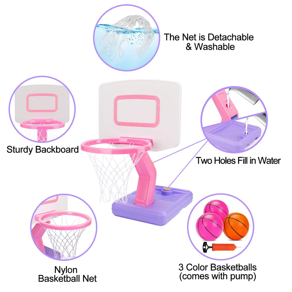Qirptey adjustable-height hoop grows with kids