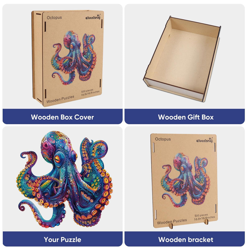 Qiuenisray octopus-shaped puzzle frame doubles as wall art.