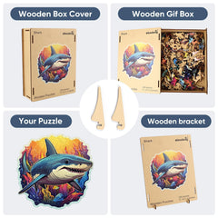 Qiuenisray wooden puzzle natural wood finish—warm texture and durable surface.