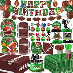 QIYANPAX football party decorations packaging image showing complete set for easy setup