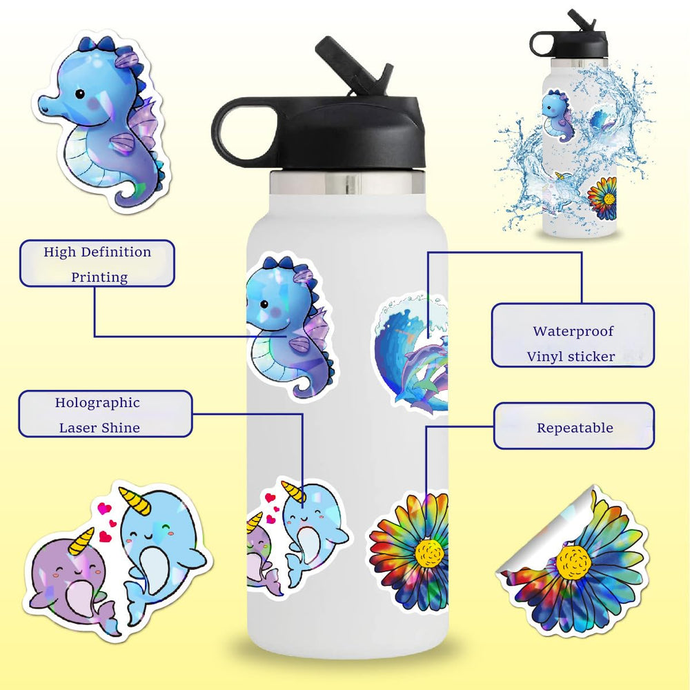 QIUYUEMIN waterproof vinyl stickers decorate bottles, laptops, and notebooks with shine