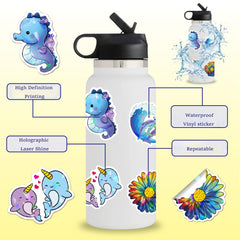 QIUYUEMIN waterproof vinyl stickers decorate bottles, laptops, and notebooks with shine