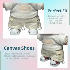 QIXINGWISE 17cm doll shoes side view with lace-up closure.