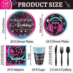 QIYANPAX 7-inch music plates with whimsical notes for festive tables.