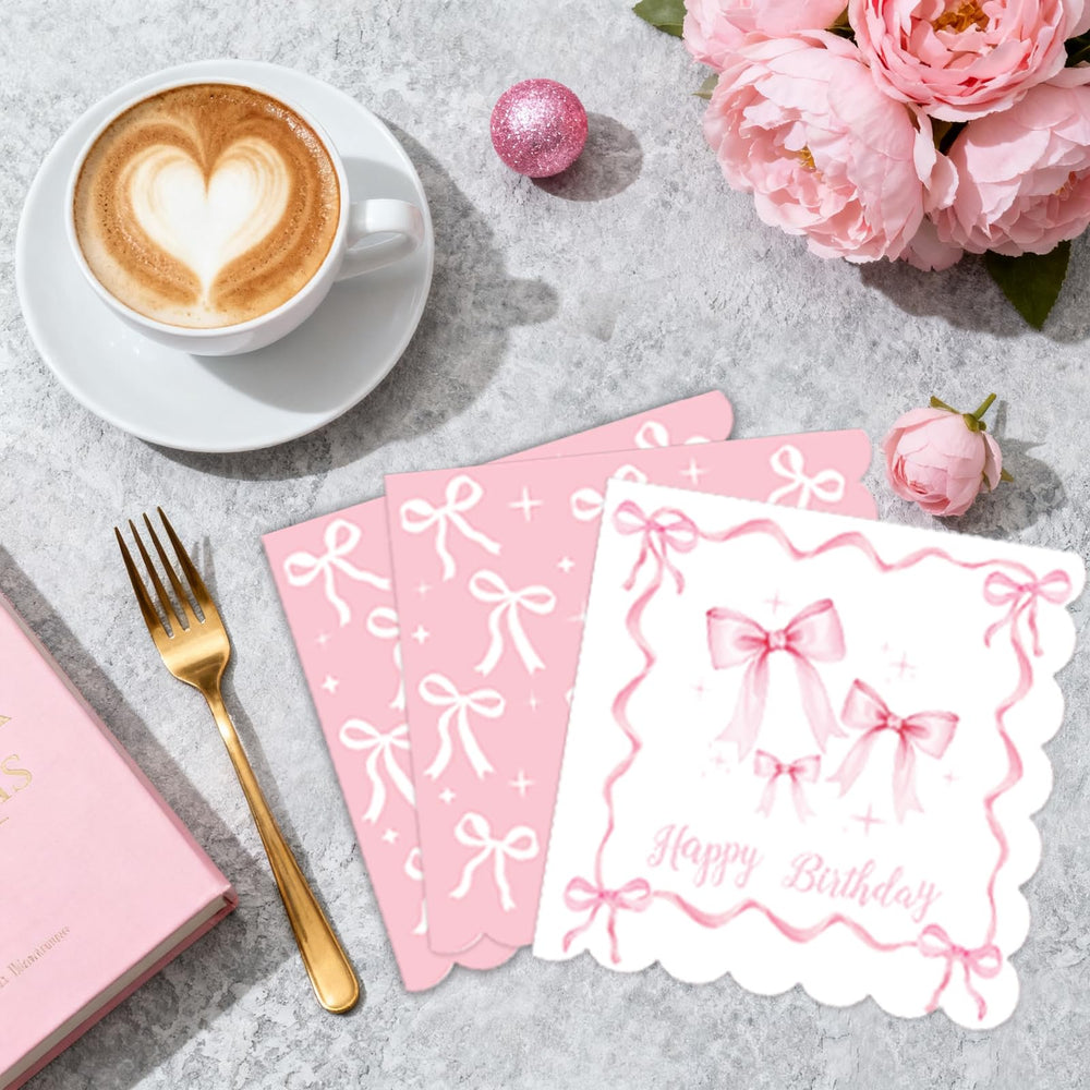 QIYANPAX Pink Bow Cups: convenient servingware for gatherings and easy disposal.