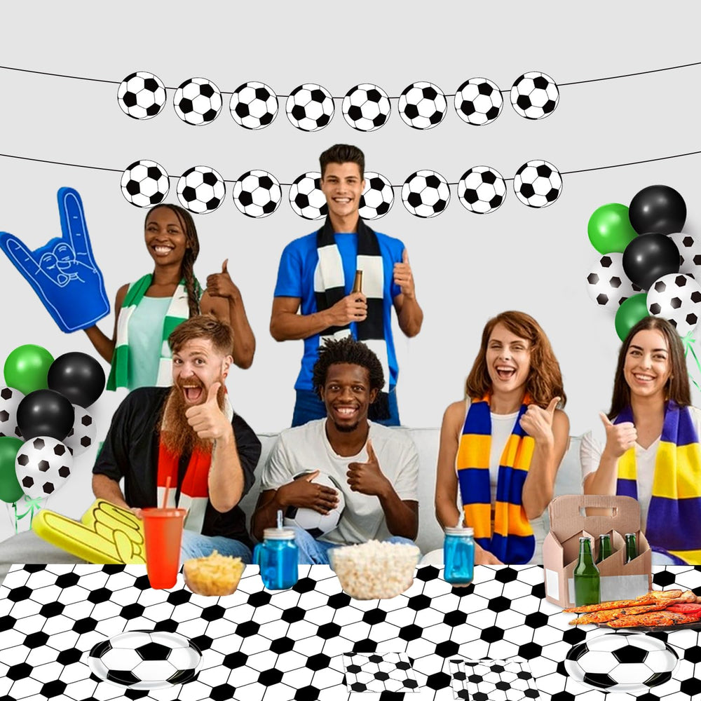 QIYANPAX soccer theme tablecloth enhances party visuals