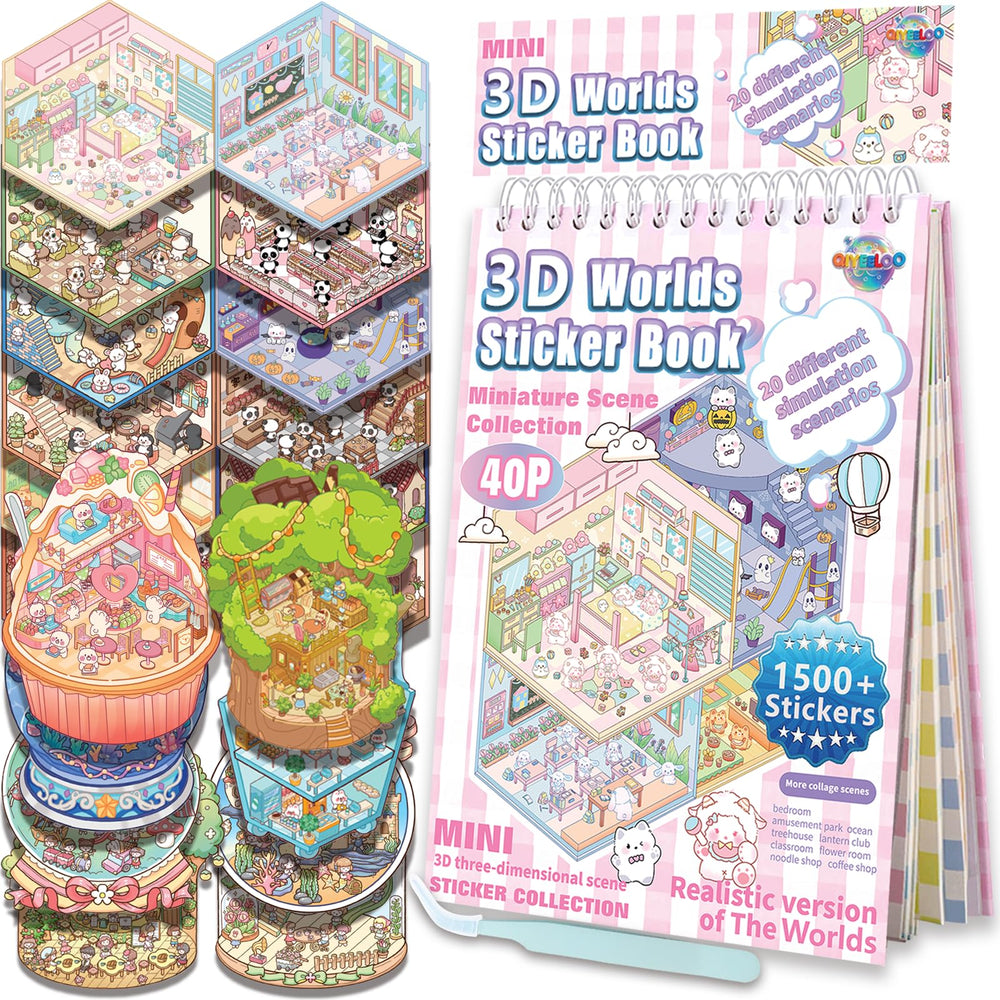 QIYEELOO sticker book activity with 20 sets for creative play