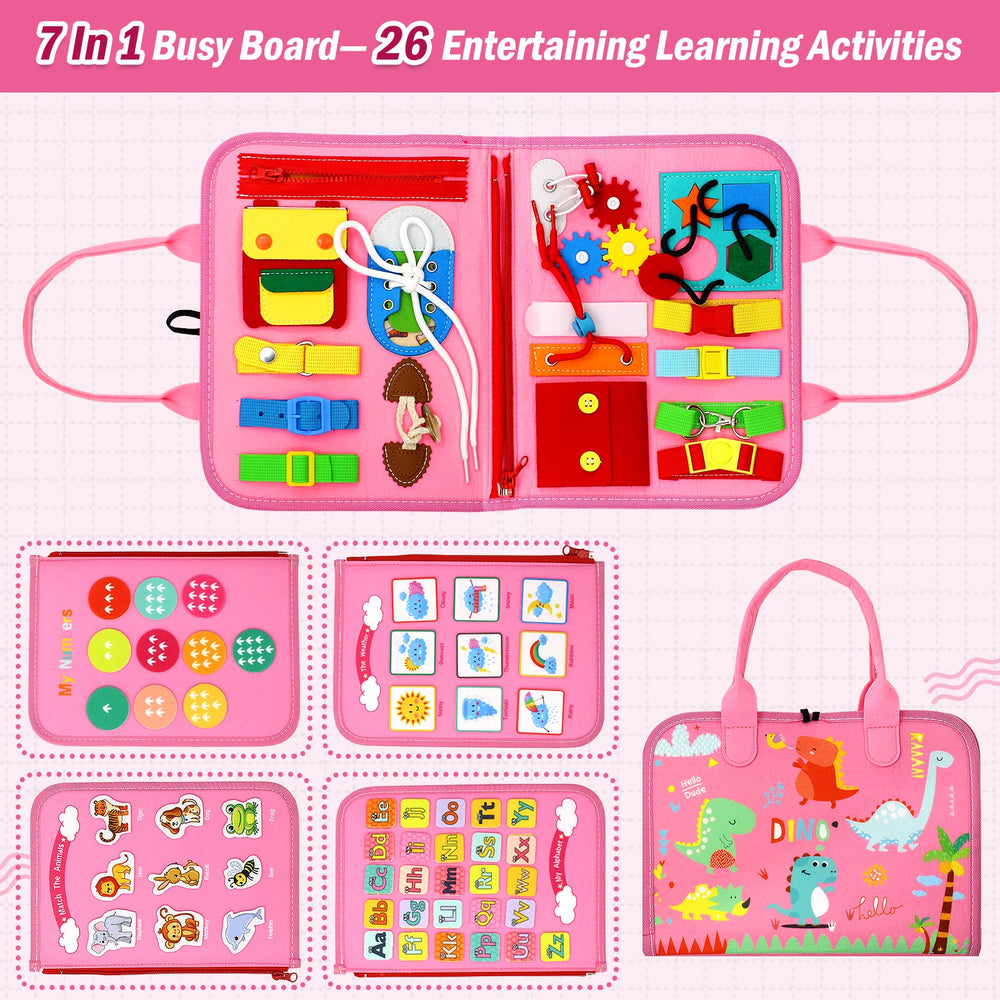 Qizfun Busy Board shoelaces encourage practical life skills in a portable design.