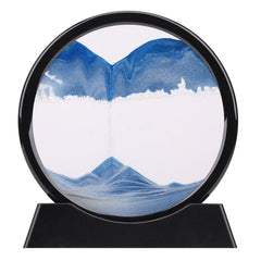 QLKUNLA moving sand art picture blue sea flow for desk calm