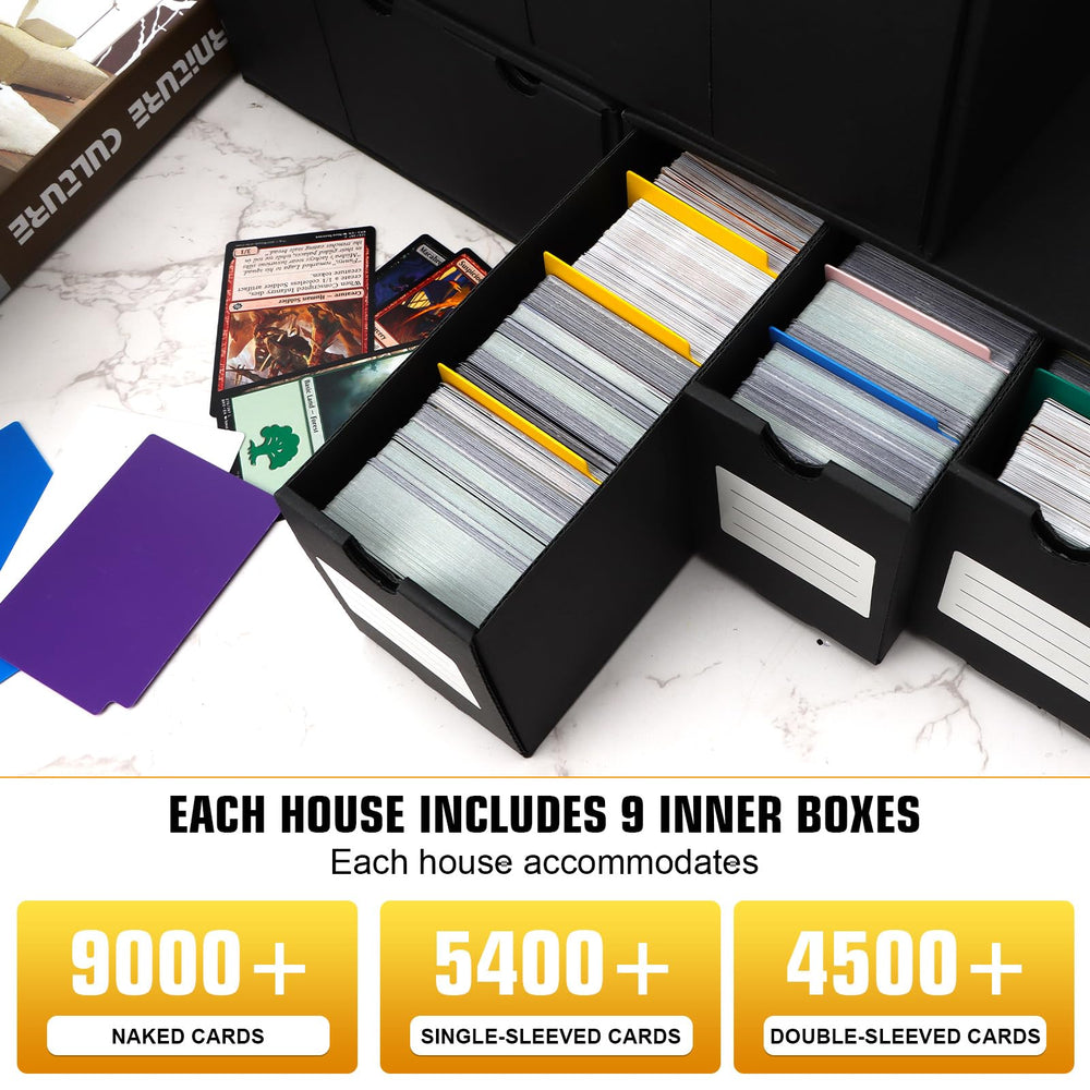 QLOUNI trading card storage side view demonstrates modular, detachable design.