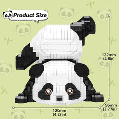 QLT QIAOLETONG Panda micro bricks kit with detailed instruction image focusing on assembly.