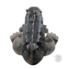 QMx Godzilla Zippermouth Plush face detail highlights iconic hostility for dramatic display.