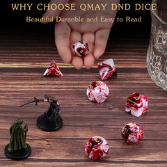 QMAY dice with precise engraving for readable results during sessions.