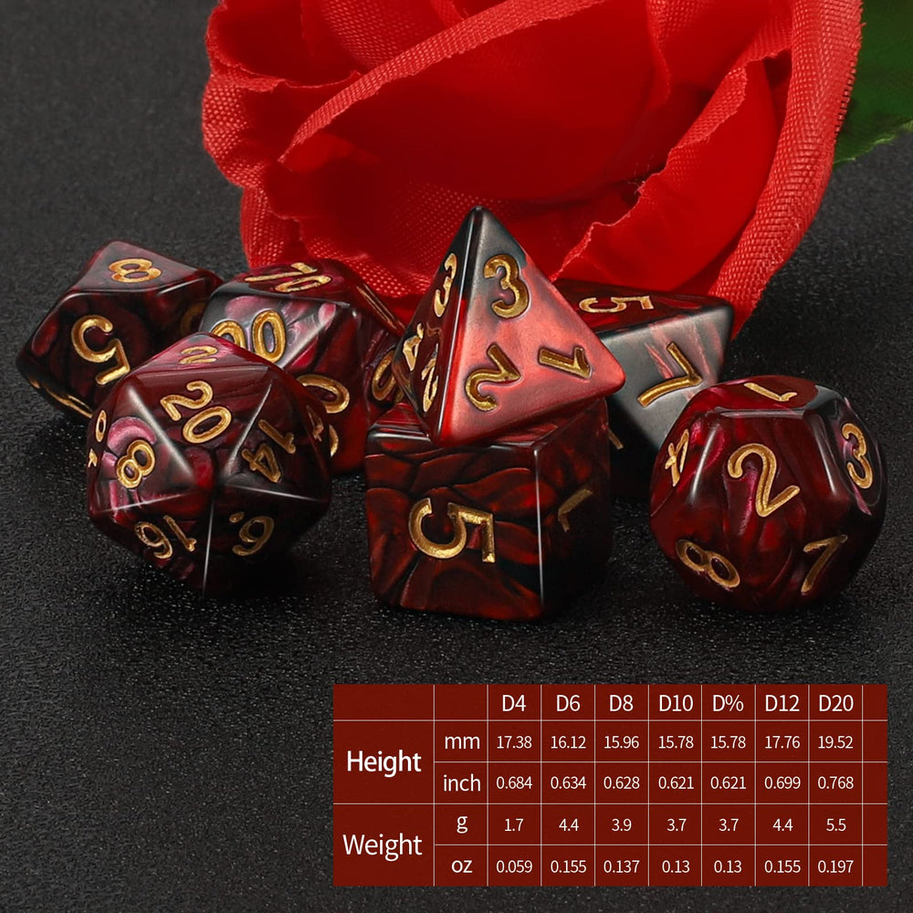 QMAY DND dice set red-black d12 ready for precise rolls