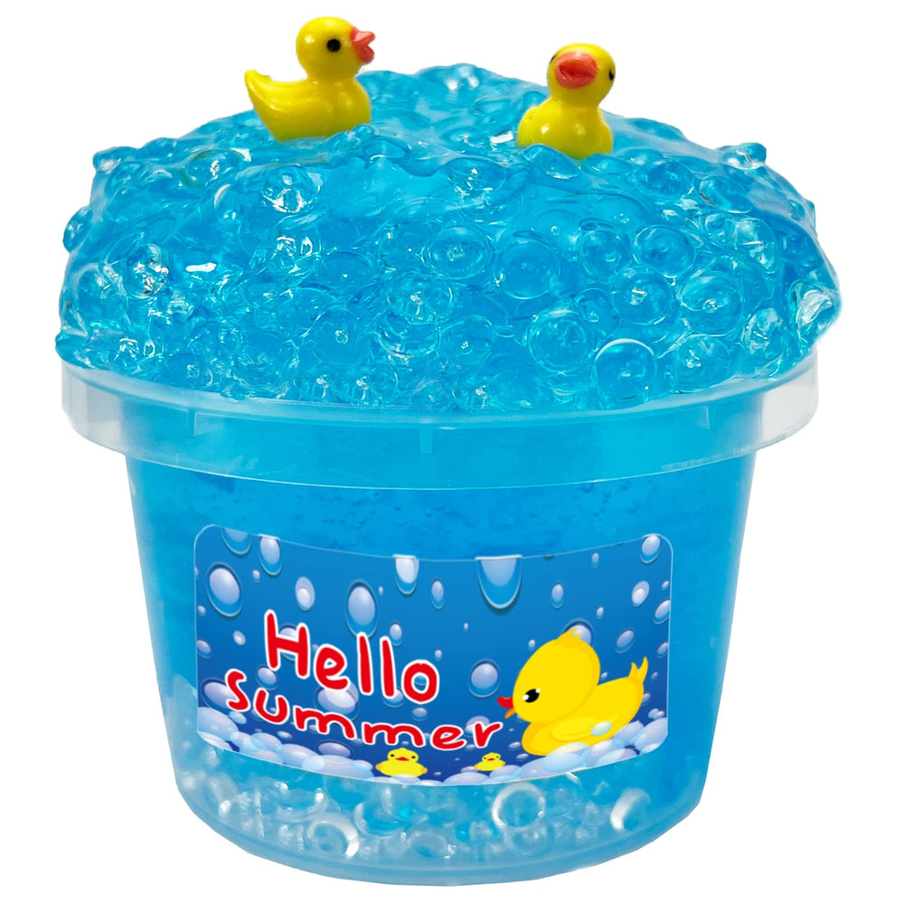 QOFRJTU Charming Blue Crunchy Fishbowl Bead Slime in a jar for sensory play