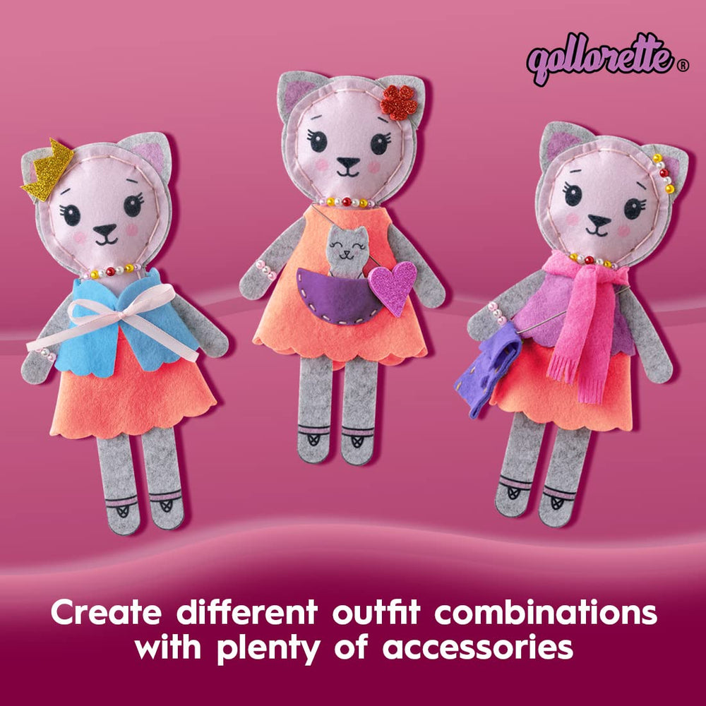 Qollorette felt sewing kit felt animal pieces, easy beginner project.