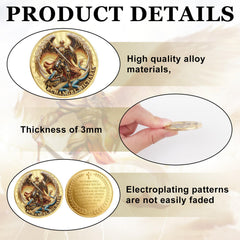 Qoncosy gold-plated finish detail highlighting armor and sword