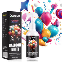 QONS Balloon Shine Spray 8.45oz bottle pour for even latex balloon gloss