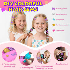 QoQlz Hair Gem Stamper Kit with sequin charms for playful hair decor