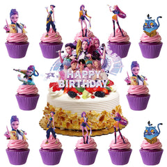 QOQXQOOH Happy Birthday cake topper enhances the center of your cake with bold visuals
