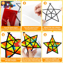QOUBAI PVC stickers and cellophane sheets enable easy suncatcher assembly