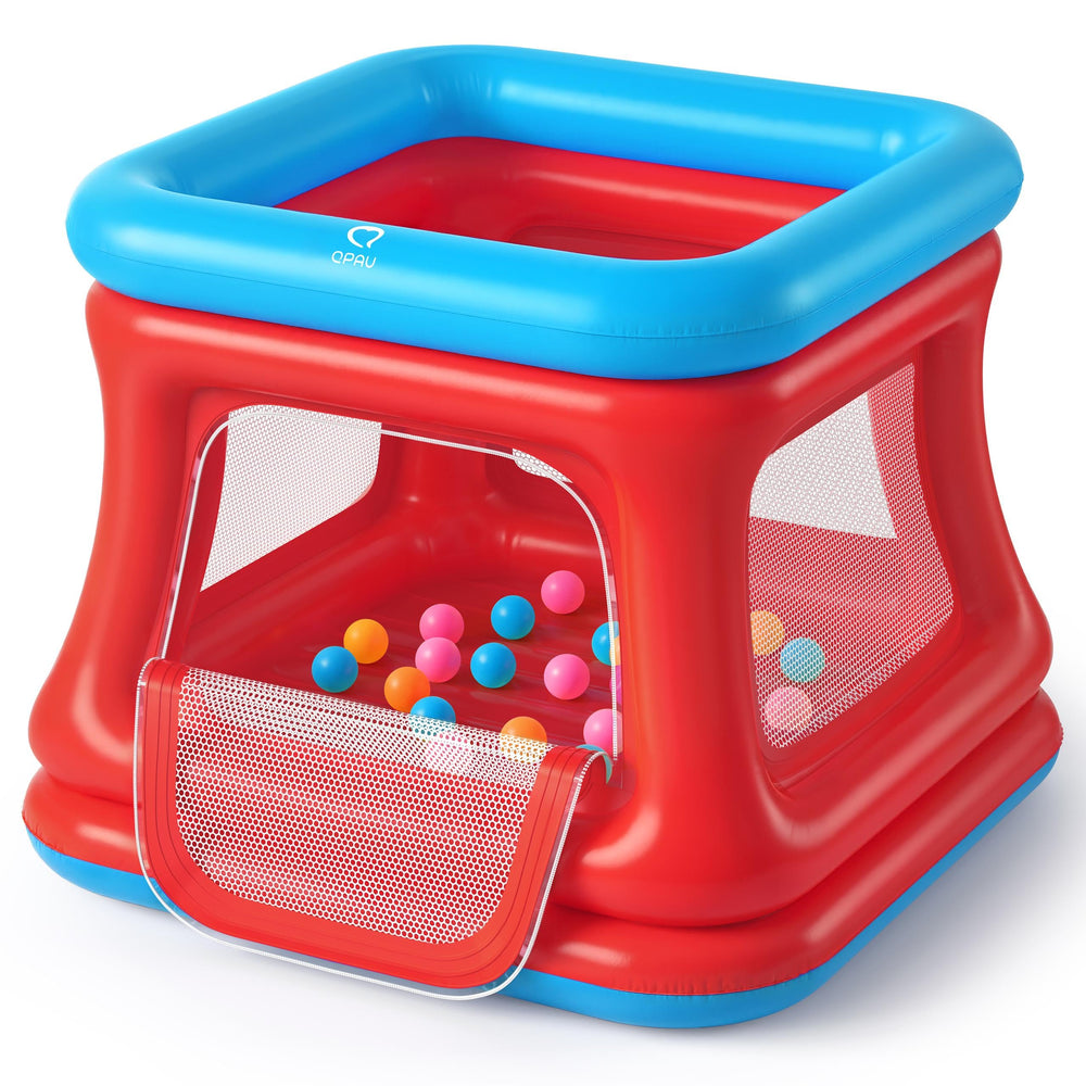 QPAU 3-in-1 bounce house front view shows a safe, active play space for toddlers.