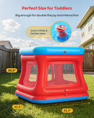 QPAU 3-in-1 bounce house quick setup inflates in minutes (pump not included).
