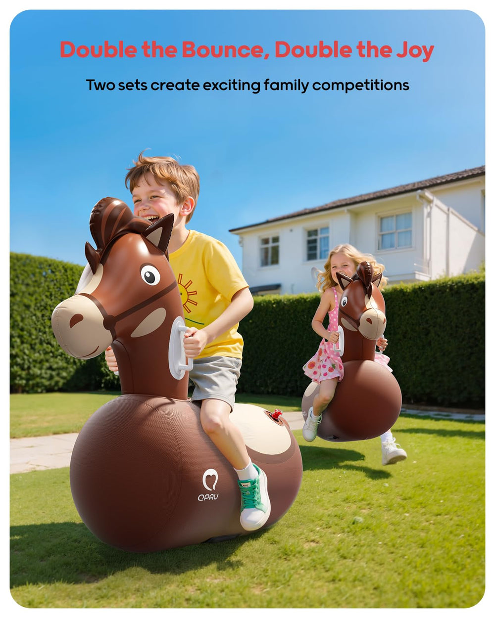 QPAU bouncy horse front handle for steady, safe bouncing.