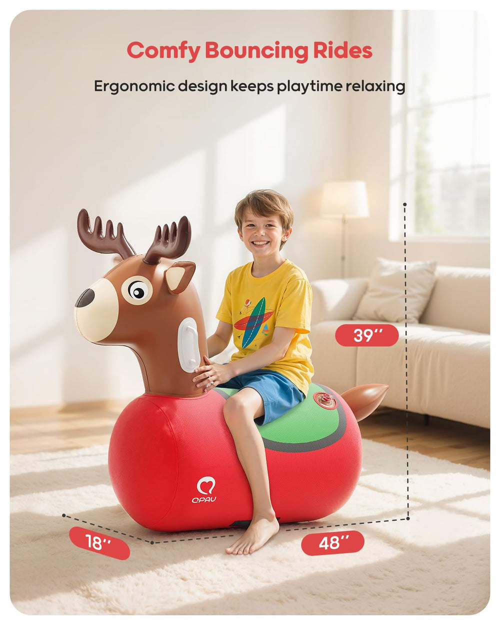QPAU reindeer hopper with pump for quick inflation.