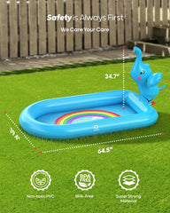 QPAU sprinkler pool drains easily after play for quick cleanup.