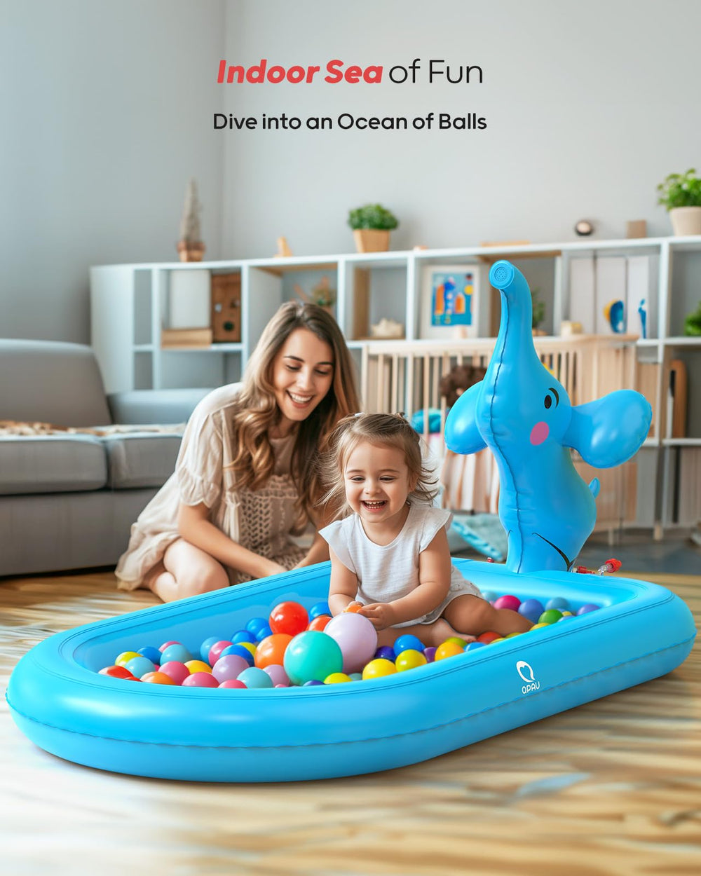 QPAU toddler pool uses thick PVC for safe, durable play.