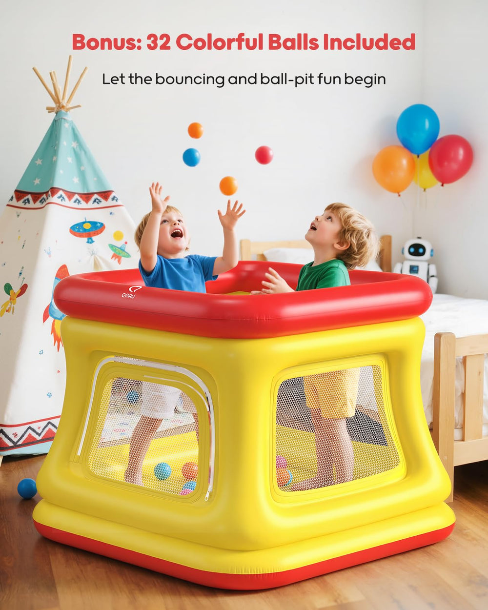 QPAU toddler trampoline section in action for active play